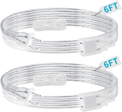 2 Pack 6 Foot Extension Cord with Switch On/Off, Polarized 2 Prong, Single Outle