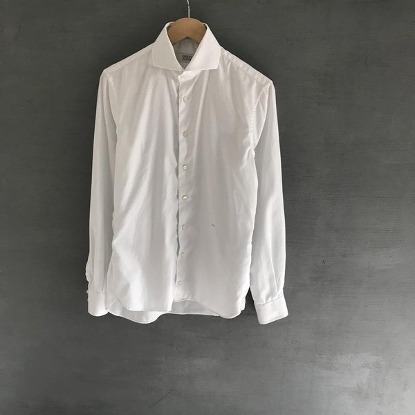 Men Bongenie Grieder Shirt White Cotton 38 / M /