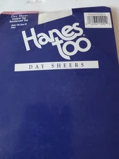 Vintage Hanes too day sheers control top pantyhose   EF pearl 136