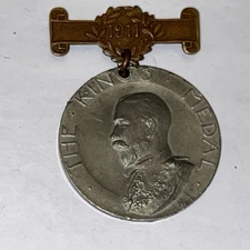 Old ANTIQUE EDWARDIAN 1910 - 1911 London Council ATTENDANCE MEDAL M Woodruff 