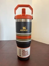 Stanley Cup Tumbler 30 oz IceFlow The Varsity Collection Stripe Black Mesh New!