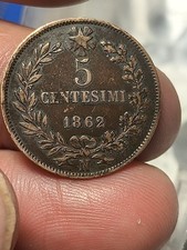 VITTORIO EMANUELE II 5 CENTESIMI (NAPOLI) 1862 Regno D' Italia Splendida Moneta