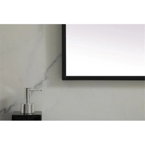 Elegant Decor Eternity Rectangle Modern MDF Wood/Iron Mirror in Black - Picture 7 of 11