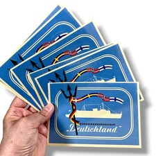 6x Kofferaufkleber F&auml;hrschiff Deutschland Bundesbahn DB Schiff Maritim Vintage
