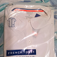 French Toast Girls White Uniform Shirt Short Sleeve Button-Front Size 8