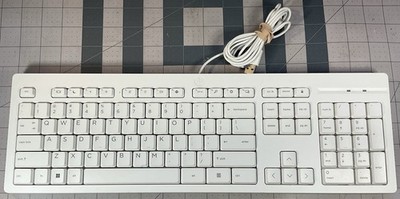 HP 125 White Wired Slim USB Keyboard US M52961-001 Model: TPA-P001K