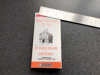 Strathclyde Transport Glasgow Scottish Bus Route 5 5A Timetable August ...