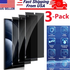 Tempered Glass Privacy Screen Protector for Samsung Galaxy S25 Ultra/S25 Plus 24