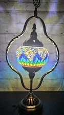 Asylove Turkish Table Lamp, Mosaic Desk Lamp Moroccan Globe Lamp Standing Lam...