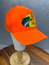 Bass Pro Shops Logo Gone Fishing Trucker Hat Mesh Snapback Adjustable Cap Orange