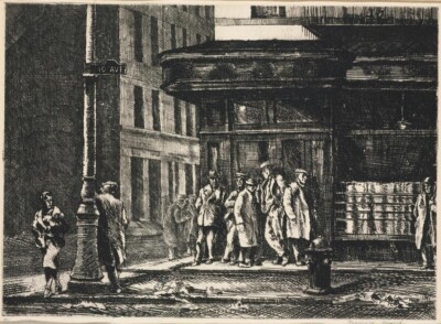 10th Avenue at 27th Street Art Print Reginald Marsh 1931 NYC Urban Lithograph