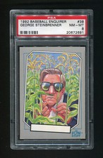 GEORGE STEINBRENNER 1992 BASEBALL ENQUIRER #38 - PSA 8 NM-MT - NEW YORK YANKEES