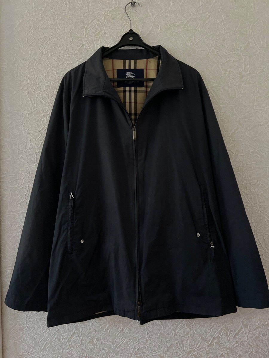 Burberry London Chamarra Burberry Hombre Precio Men's Burberry London  Bomber Navy Blue Jacket Burberry Tartan Nova Check Size 52