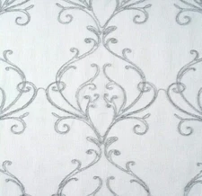 Yorkshire Home Valencia Embroidered Sheer Window Panel ~ 54×108 ~ Silver Gray