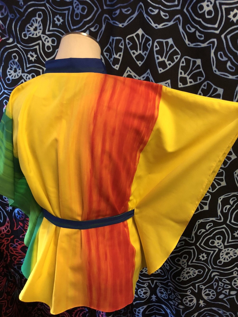 1977 ハローキティファニービートル　ハワイバージョン Kai Nani Vintage 70s Hawaiian Rainbow Flutter Butterfly shirt