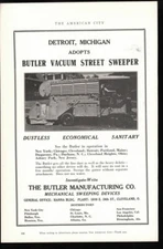 1926 Butler Vacuum Street Sweeper Cleveland Ohio Vintage magazine ORIG. print ad