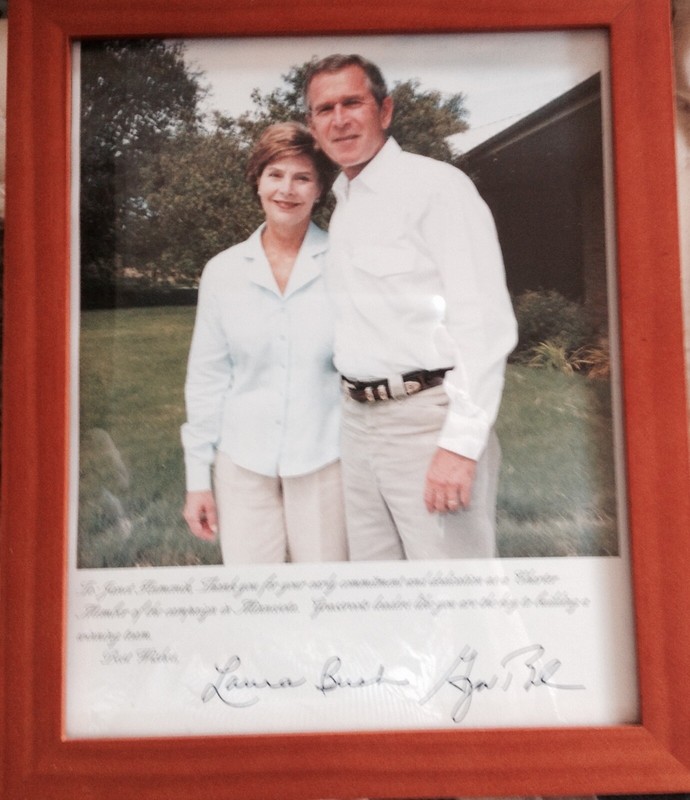George Walker Bush and Laura Bush 10 x12 signed photo