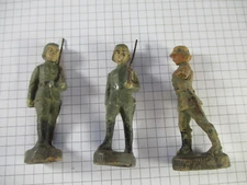 Convolute 3 Ancient Hausser Elastolin Mass _ Luftwaffe Soldiers Marschzug To 7
