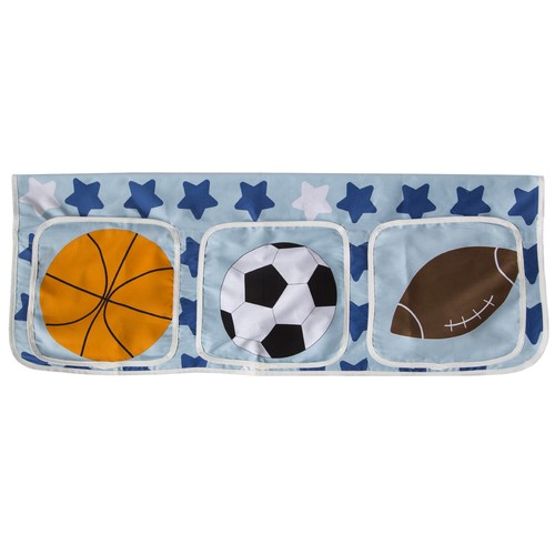 Bett Tasche Stofftasche Hochbett Bettzubehör blau Stoff Kinderbett Homestyle4u - Bild 2 von 8