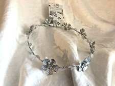 Echante Hair Accessories Crown Hair Headband Silver Metal Glitter Rhinestones