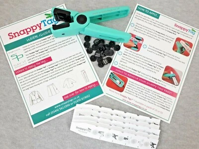 Snappy Tags Kit no sew naming tags pack 50 with applicator FULL KIT & APPLICATOR