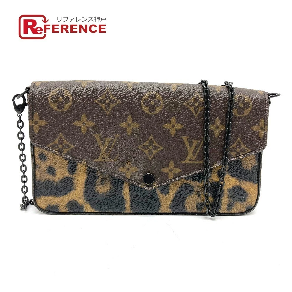 LOUIS VUITTON LV Felice Chain Shoulder Bag Monogram Leopard Brown