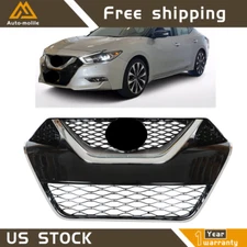 For 2016 - 2017 Nissan Maxima Front Bumper Grille Chrome Black Grill Kit 32887ZV