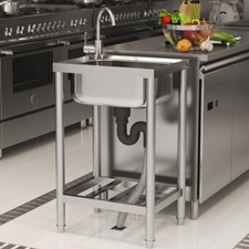 Stainless Steel Sink Commercial Catering Kitchen Sinks Single Bowl Drainer Unit