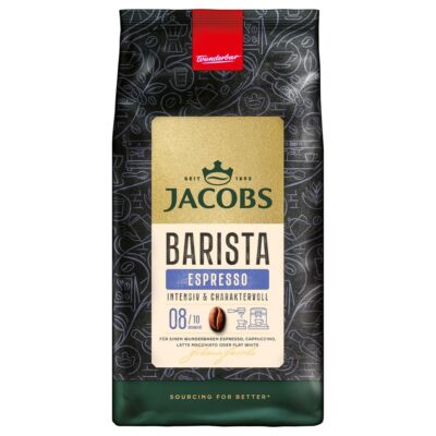 Jacobs Barista Espresso Kaffeebohnen 1kg   Kräftig, Würzig, Kakao & Karamell-Not