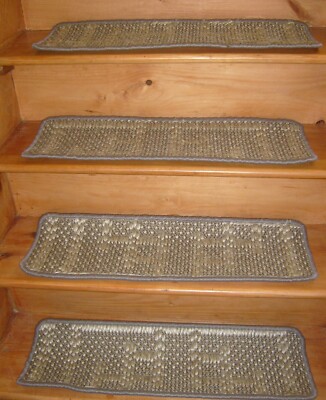 14 Step 9''X 29'' Landing 30''x 35'' Natural 100% Sisal  Non-Slip Latex Backing .
