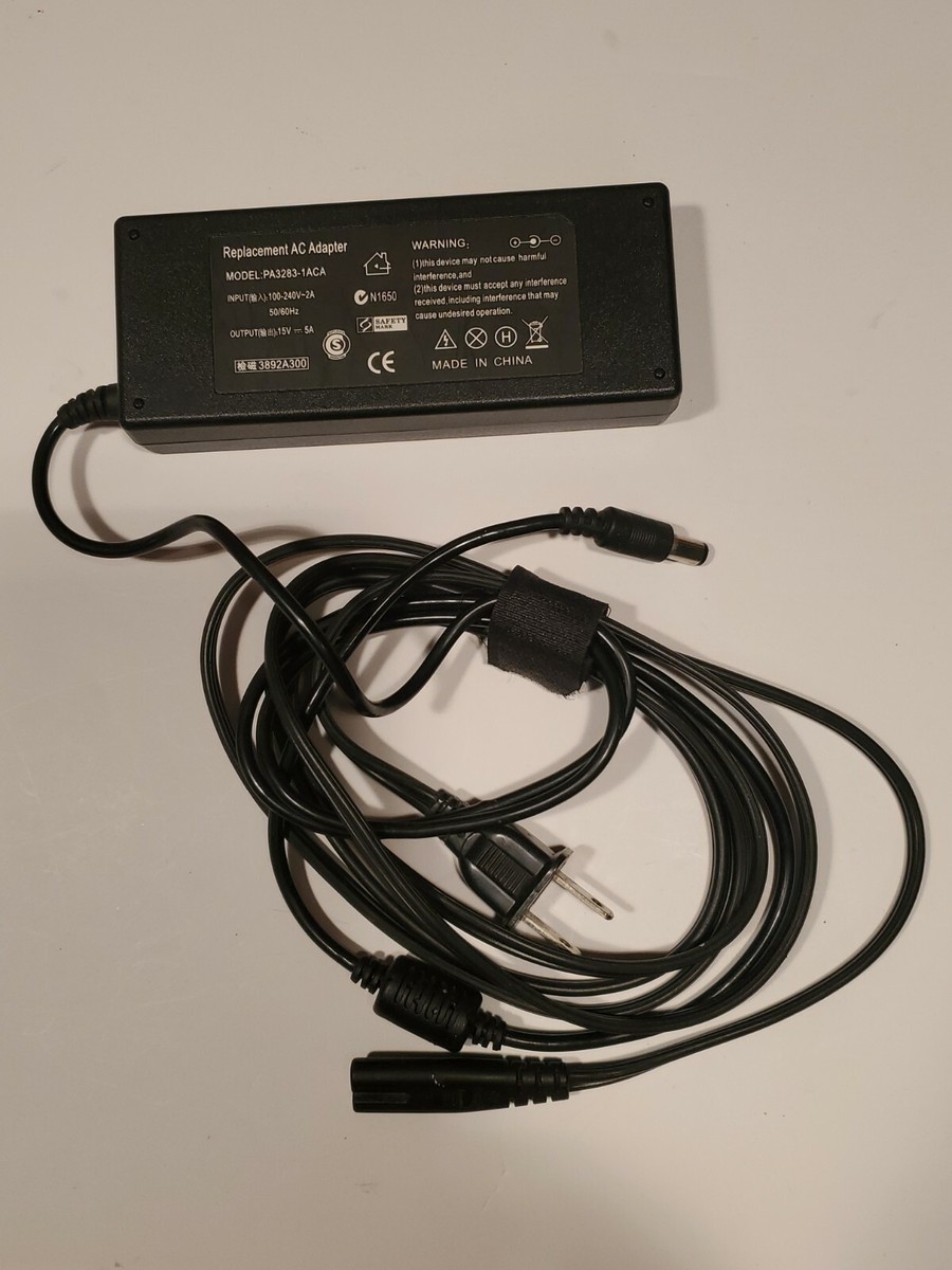 (未使用･未開封品)　東芝メーカーアウトレット旧15V5Aモデルシリーズ 現行のPPA3283U-5ACA/15V5A/PA3469U-1ACA (PA-1750-07) PA3083U-1ACA PA3215U-1ACA PA3283U-1AC 60wa65s Amazon.com: New 15V 5A 75W AC Charger Compatible for Toshiba