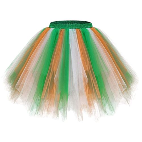 Women Tutu Skirt Muticolored Layered Tulle Skirts Petticoat Ballet Bubble Skirt - Picture 16 of 21