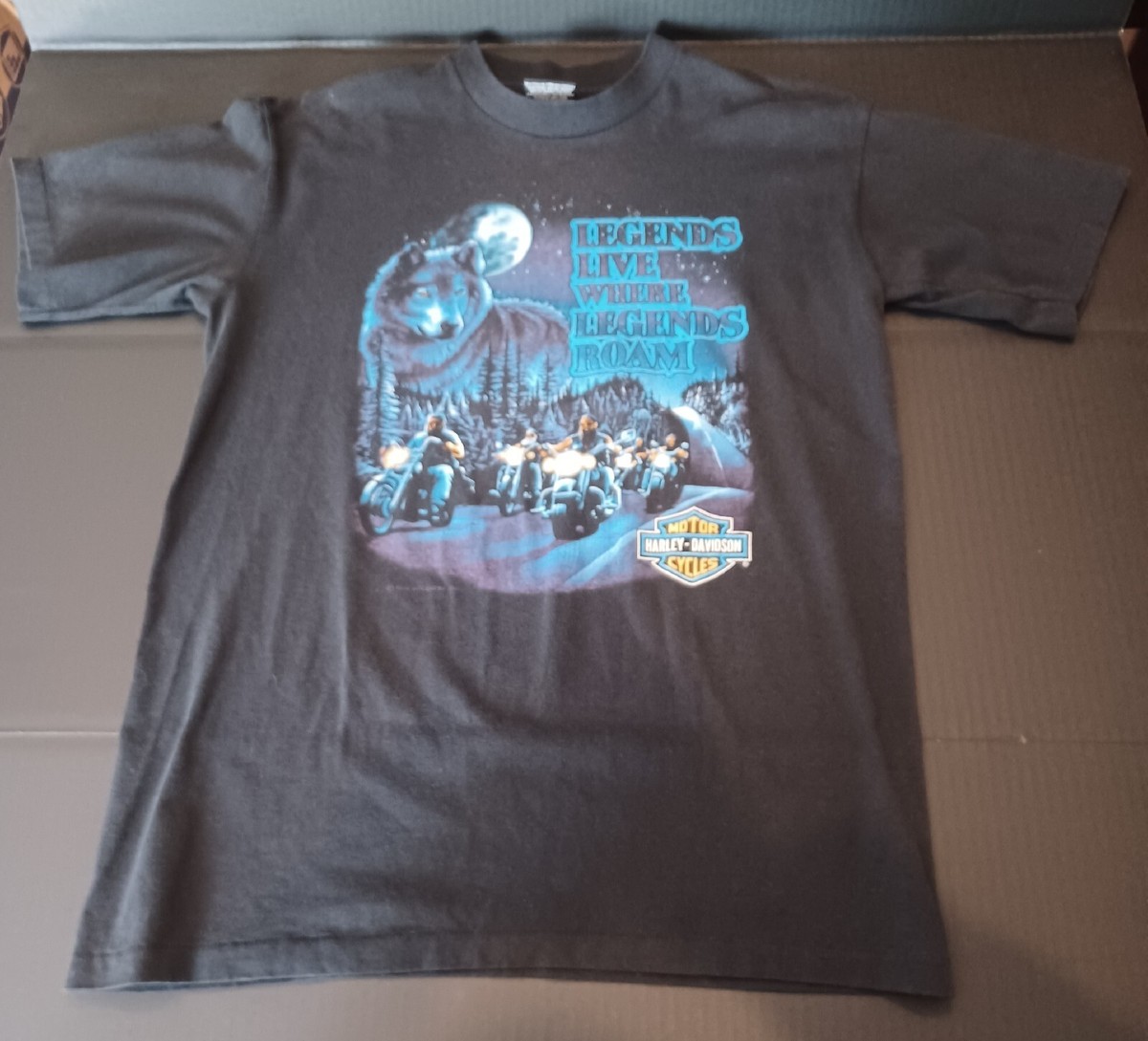 Harley Davidson Vintage 1991 T Shirt Legends Live Where