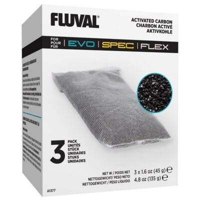 Fluval SPEC FLEX EVO Fischtank Ersatz Aktivkohle - Aquarium Medien 3er-Pack