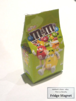 M&M Chocolate Purple Pack FRIDGE MAGNET Novelty Indonesia 3D  M&M's 1" Tall Bag