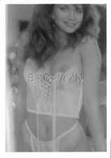 Vintage B/W Real Photo- Well Endowed Nude Brunette- White Teddy- Panties