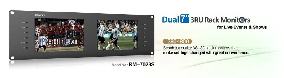 LILLIPUT RM-7028S Dual 7" 3RU Rack Monitors IPS screens viewing SD HD AND 3G-SDI - Image 2 of 4