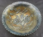 VINTAGE CARNIVAL IMPERIAL RARE COLOR OF BLUE ON THIS OPEN ROSE 9” BOWL