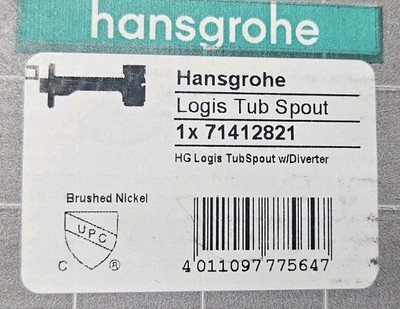 Hansgrohe Logis 5-7/8'' Diverter Wall Mounted Tub Spout  71412821 Brushed Nickel