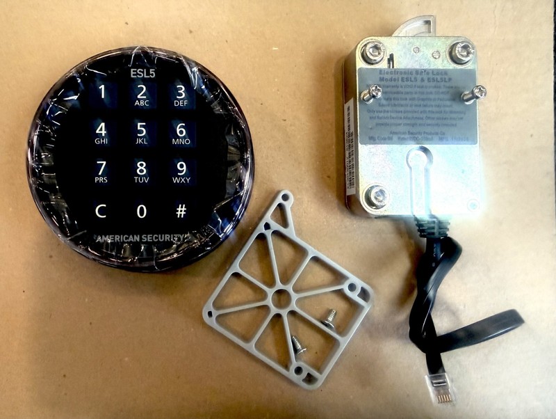Amsec 🌟 ESL5 -Lighted Electronic Swing Bolt Safe Lock Kit (Dial & Lock) - Black