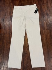 Worthington Women's Dress Pants Slim Leg Stretch White/Gray Sz12 NWT
