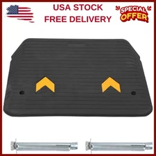 ⏯✔️4" Rise Rubber Threshold Ramp Heavy-Duty Wheelchair Ramp Recycled Rubber Ramp