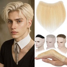 Forehead Men's Hairpiece Human Hair Replacement system Men Toupee Hair patch US