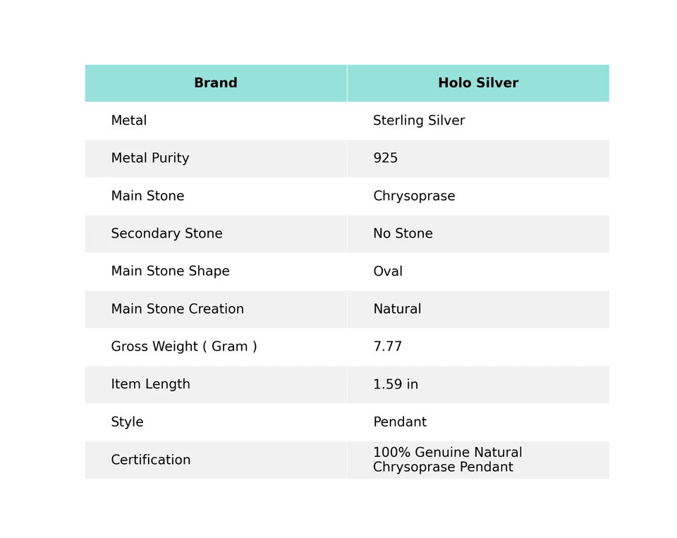 Свадебный кулон из стерлингового серебра 925 пробы с натуральным хризопразом на День благодарения - Изображение 2 из 4
