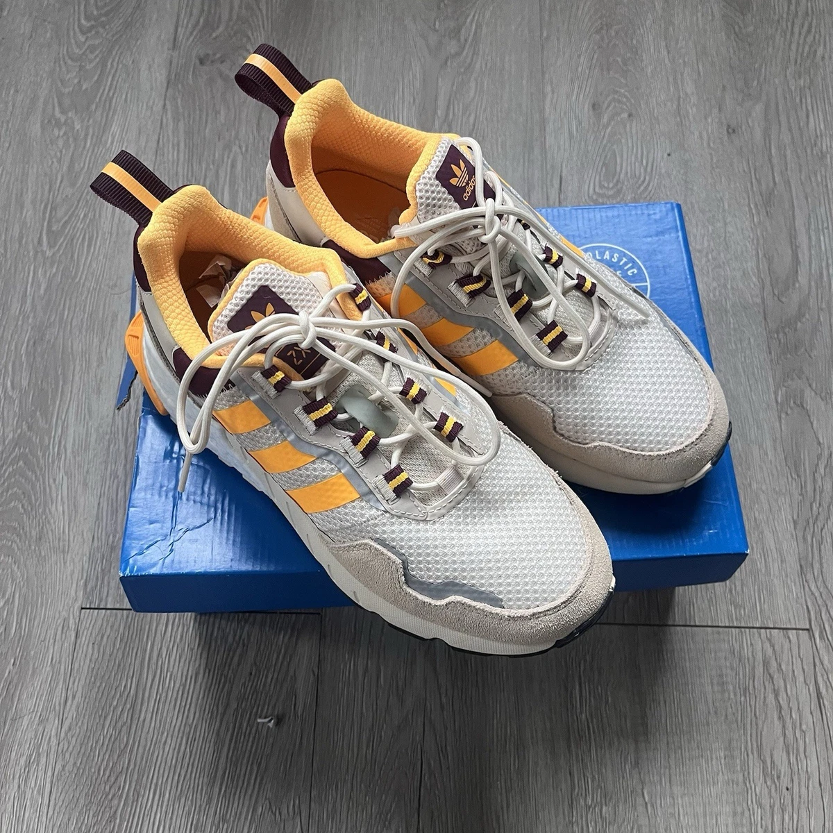 Adidas ZX 1K Boost Wonder White Solar Gold W for sale | eBay