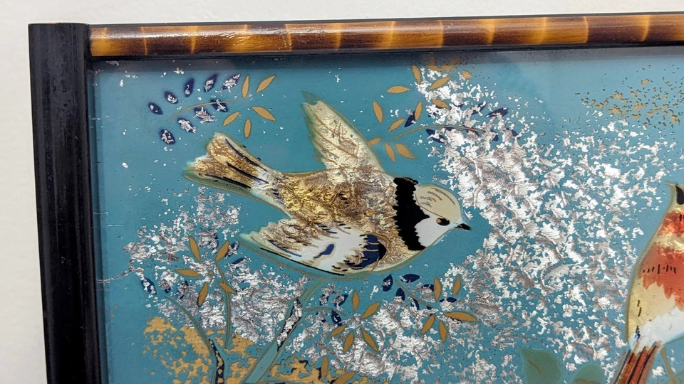 Art-Déco Kristalltablett / Hinterglasmalerei – um 1900 - Bild 3 von 4