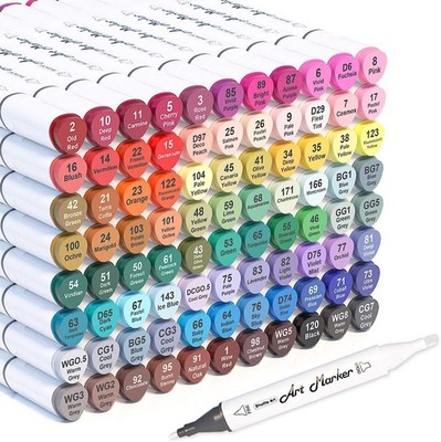 89 Colors Alcohol Markers 88 Colors Dual Tip Art Marker Set Plus 1 Colorless