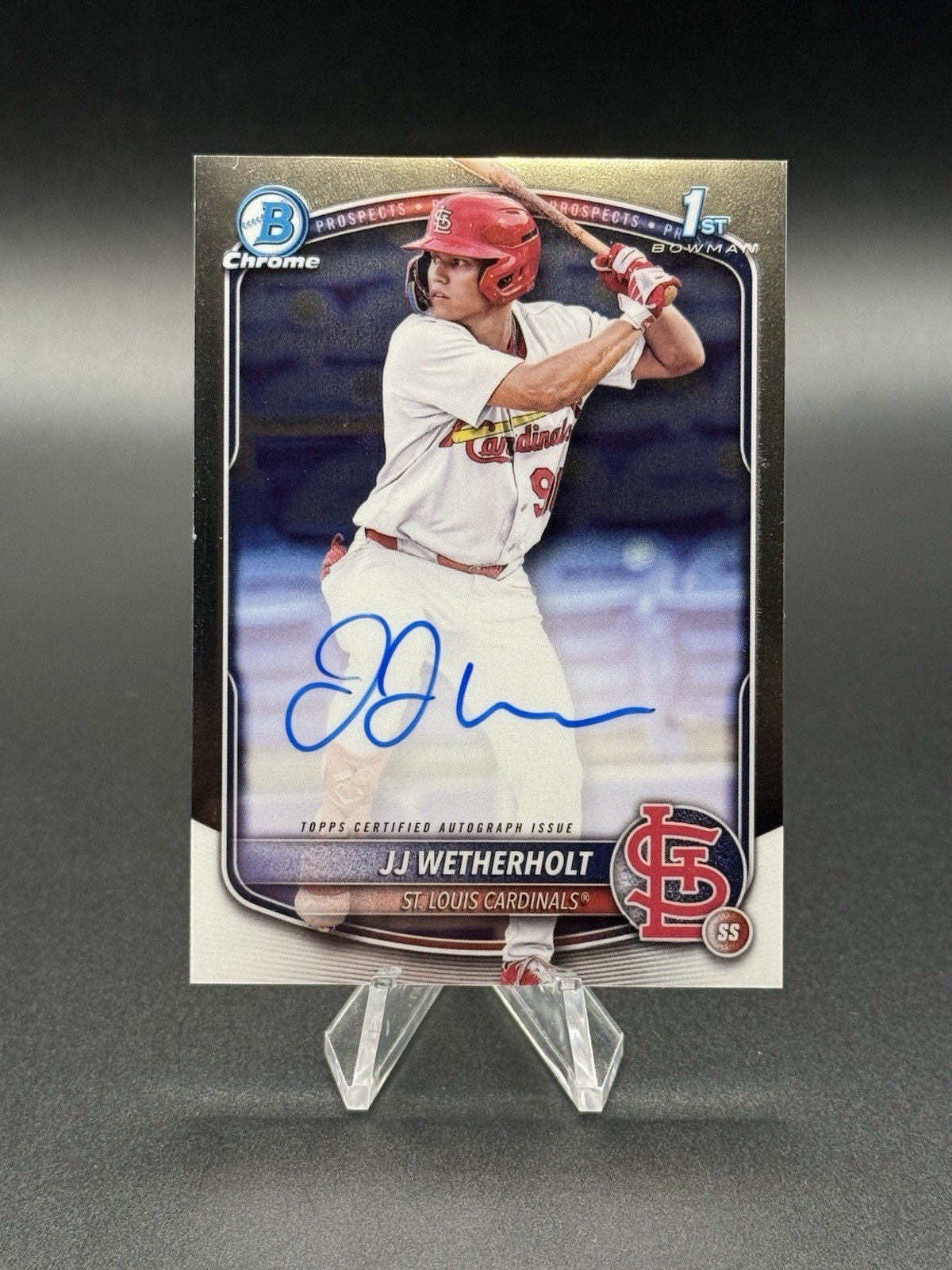 JJ Wetherholt 2025 Bowman Chrome Prospects Autograph St. Louis Cardinals CPA-JW