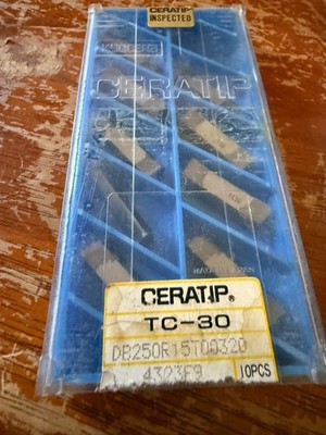 NEW Pack of 9 Ceratip Grooving Carbide Inserts  # DB-250-R15 T00320 TC-30 vh3