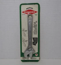 NOS Vintage *Diamond* 8" Adjustable Wrench D78H w/ Original Packaging - U.S.A.
